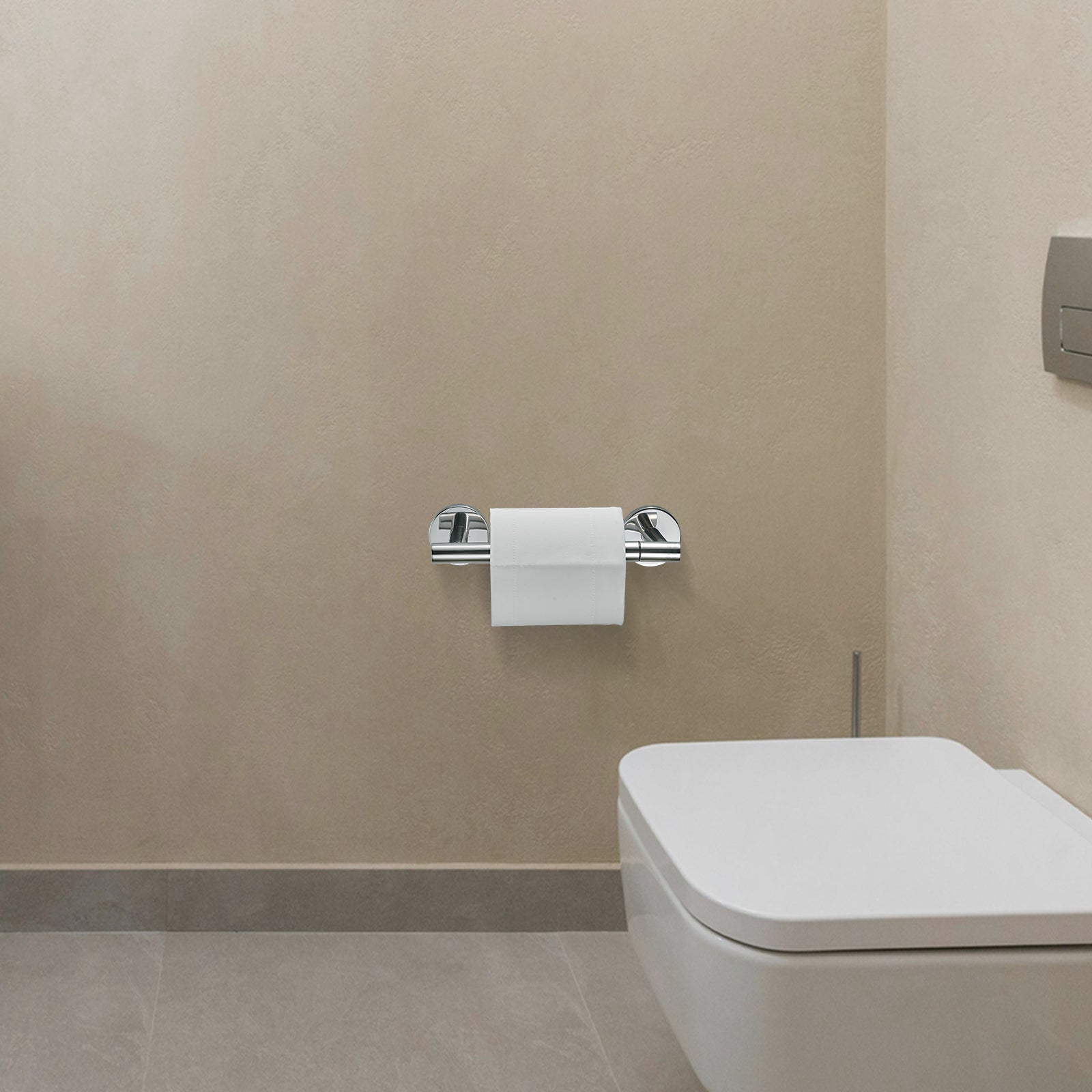 Deluxe Wall Mount Pivot Arm Toilet Paper Holder Bath Hardware Accessory in Chrome