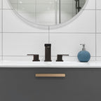 304 stainless steel 8 in. Widespread Double Handle Bathroom Faucet with Drain Kit Included in Oil Rubbed Bronze