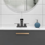 Waterfall 304 stainless steel 4 in. Centerset Double Handle Bathroom Faucet with Drain Kit Included in Oil Rubbed Bronze