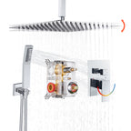 Rain Single Handle 1-Spray with Valve 1.8 GPM 12 " Shower Faucet Pressure Balance Dual Shower Heads in Chrome