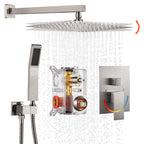 10 " Single Handle 2-Spray Shower Faucet Handheld Combo with Valve 1.8GPM Adjustable Dual Shower Head in Brushed Nickel