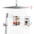 Rain Single Handle 1-Spray with Valve 1.8 GPM 12 " Shower Faucet Pressure Balance Dual Shower Heads in Brushed Nickel