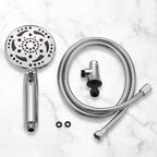 7-Spray Pattern 4.92 in. Wall Mount Handheld System Heads 1.8 GPM with Filter，Removable Shower hose in Chrome