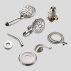 Rain 5-Spray Handheld Shower Combo Shower Faucet with Valve 1.8 GPM 4.7 " Adjustable Dual Shower Heads in Brushed Nickel