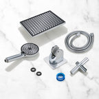Rainfall Shower Head Combo 6-Spray 12 in. Wall Mount Dual Shower Heads and Handheld Shower Head with 1.8 GPM in Chrome