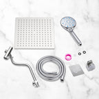 Rainfull 2-in-1 9-Spray Patterns Adjustable Wall Mount Shower Head with Filter 2.5 GPM and Handheld Shower Head in Chrome
