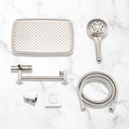 Rainfull 2-in-1 8-spray with 1.8 GPM 12 in.  Wall Mount Dual Shower Head and Handheld Shower Head in Brushed Nickel
