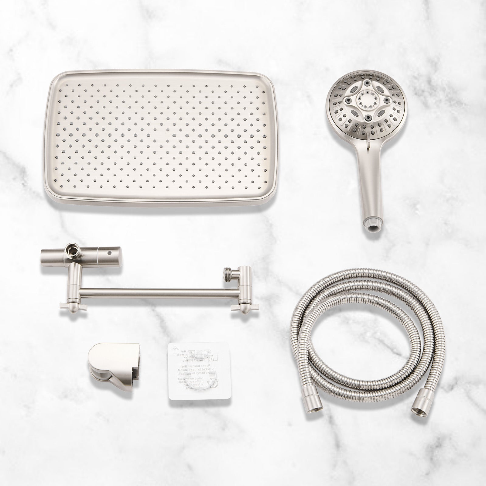 Rainfull 2-in-1 8-spray with 1.8 GPM 12 in.  Wall Mount Dual Shower Head and Handheld Shower Head in Brushed Nickel