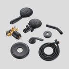 4.7 " Single Handle 5-Spray Shower Faucet Kit Handheld Combo with Valve 1.8 GPM Adjustable Dual Shower Heads in Black