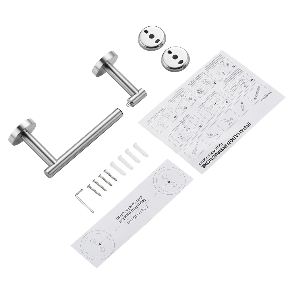 Deluxe Wall Mount Pivot Arm Toilet Paper Holder Bath Hardware Accessory in Brushed Nickel