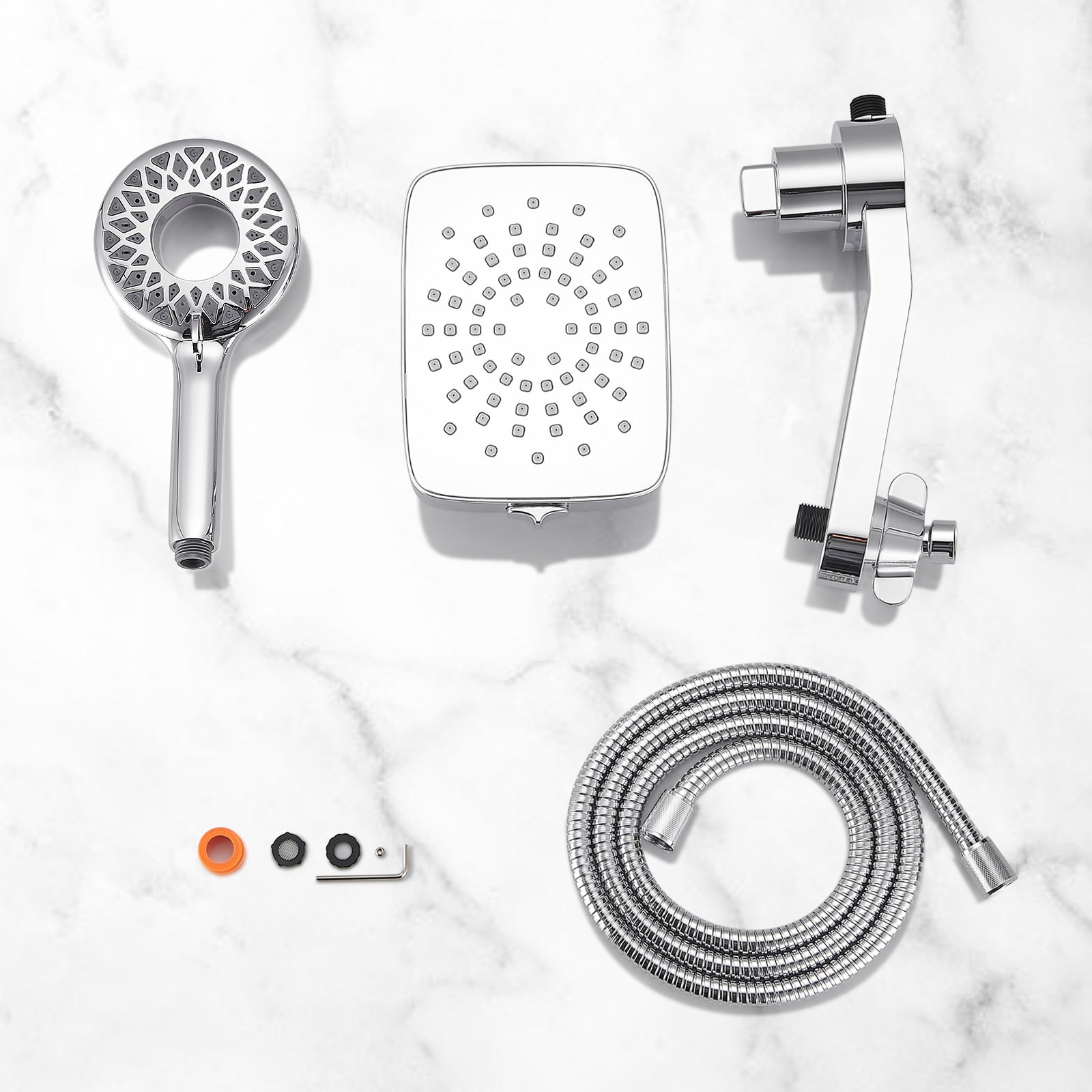 Magnetic 2-in-1 5-Spray  Adjustable Dual Shower Heads Wall Mount Fixed and Handheld Shower Head 2.5 GPM in Chrome