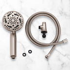 7-Spray Pattern 4.92 in. Wall Mount Handheld Shower Heads 1.8 GPM with Filter，Removable Shower hose in Brushed Nickel
