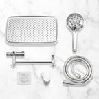 Rainfull 2-in-1 8-Spray Patterns with 1.8 GPM 12 in. Wall Mount Dual Shower Head and Handheld Shower Head in Chrome