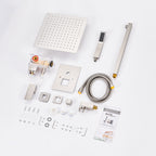 10 " Single Handle 2-Spray Shower Faucet Handheld Combo with Valve 1.8GPM Adjustable Dual Shower Head in Brushed Nickel