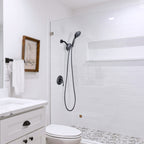 4.7 " Single Handle 5-Spray Shower Faucet Kit Handheld Combo with Valve 1.8 GPM Adjustable Dual Shower Heads in Black