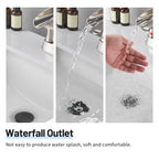 Rotatable 4 in. Centerset Double Bathroom Faucet with Drain kit Included Waterfall Lavatory in Brushed Nickel