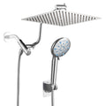 Rainfull 5-Spray Patterns 10 in. Wall Mount Dual Shower Heads and Handheld Shower Head in Chrome color