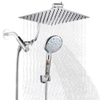 Rainfull 2-in-1 9-Spray Patterns Adjustable Wall Mount Shower Head with Filter 2.5 GPM and Handheld Shower Head in Chrome