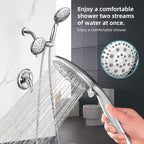 Rain 5-Spray Patterns Handheld Shower Head Combo 1.8 GPM 4.7 in. Wall Mount Adjustable Dual Shower Heads in Chrome