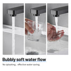 Single Handle Single Hole Low Arc Bathroom Faucet With Metal Pop Up Drain Assembly Swivel Sink Faucet in Matte Black