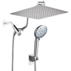 Rainfull 2-in-1 9-Spray Patterns Adjustable Fixed Shower Head with Filter 1.8 GPM and Handheld Shower Head in Chrome