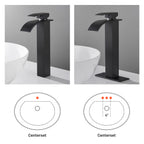 Arc Waterfall Single Handle Single Hole Bathroom Faucet in Matte Black