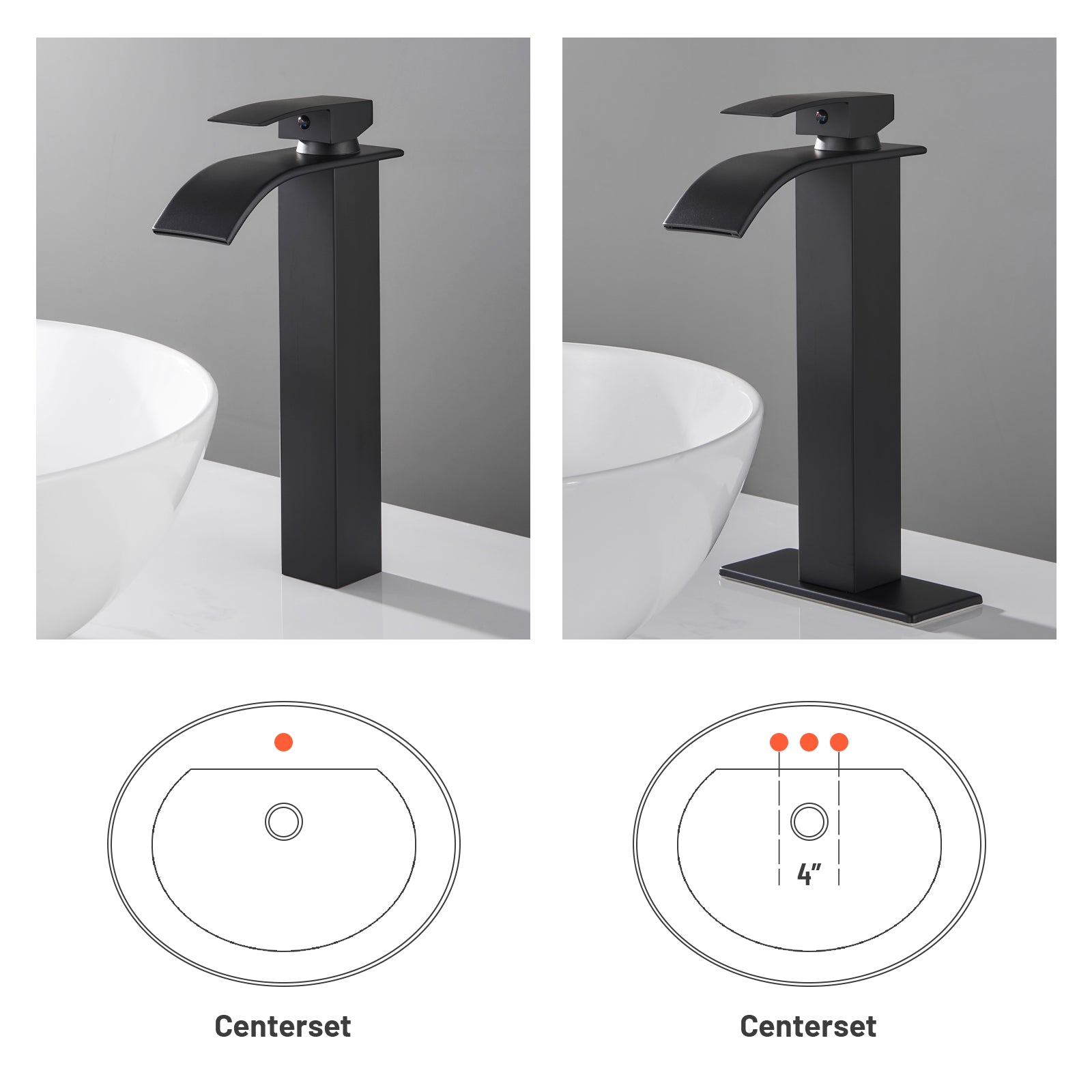 Arc Waterfall Single Handle Single Hole Bathroom Faucet in Matte Black