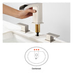 Waterfall 304 stainless steel 8 in. Widespread Double Handle Bathroom Faucet with Drain Kit Included in Brushed Nickel