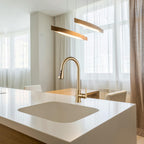 Gooseneck Single-Handle Pull Down Sprayer Kitchen Faucet with Deckplate and Sweep Spray Pull Out Sink Faucet in Gold