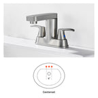 Rotatable 4 in. Centerset Double Handle Bathroom Faucet with Drain Kit Included in Brushed Nickel