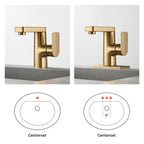Single Handle Single Hole Low Arc Bathroom Faucet With Metal Pop Up Drain Assembly Swivel Sink Faucet in Gold