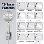 Rainfall Shower Head Combo 12-Spray 12 in. Wall Mount Dual Shower Heads and Handheld Shower Head with 1.8 GPM in Chrome