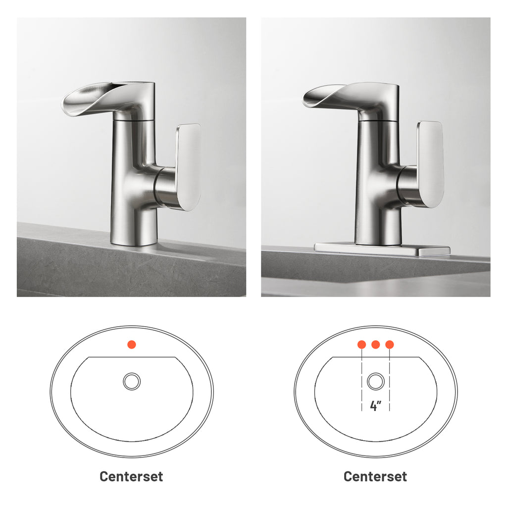 Single Handle Single Hole Low Arc Bathroom Faucet With Metal Pop Up Drain Assembly Swivel Sink Faucet in Brushed Nickel