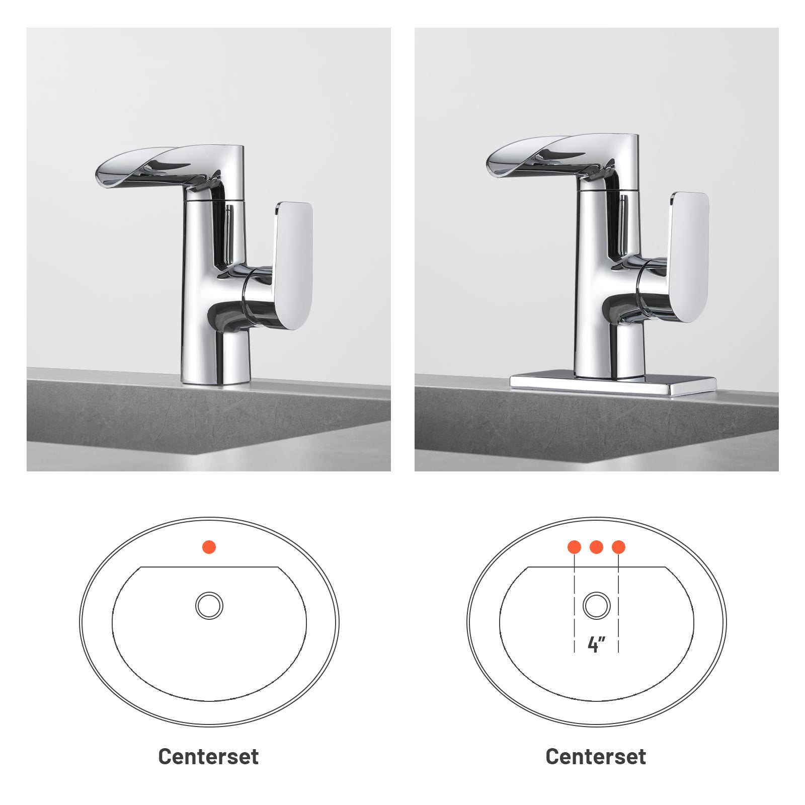 Waterfall Single Handle Single Hole Low Arc Bathroom Faucet With Metal Pop Up Drain Assembly Sink Faucet in Chrome