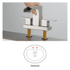 304 stainless steel 4 in. Centerset Double Handle Bathroom Faucet with Drain Kit Included in Brushed Nickel
