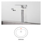 Square Single Handle Single Hole Bathroom Faucet in Brushed Nickel