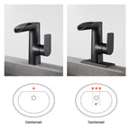Waterfall Single Handle Single Hole Low Arc Bathroom Faucet With Metal Pop Up Drain Assembly Sink Faucet in Matte Black