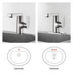 Single Handle Single Hole Low Arc Bathroom Faucet With Metal Pop Up Drain Assembly Swivel Sink Faucet in Brushed Nickel