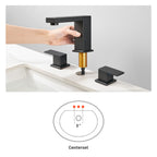 304 stainless steel 8 in. Widespread Double Handle Bathroom Faucet with Drain Kit Included in Matte Black
