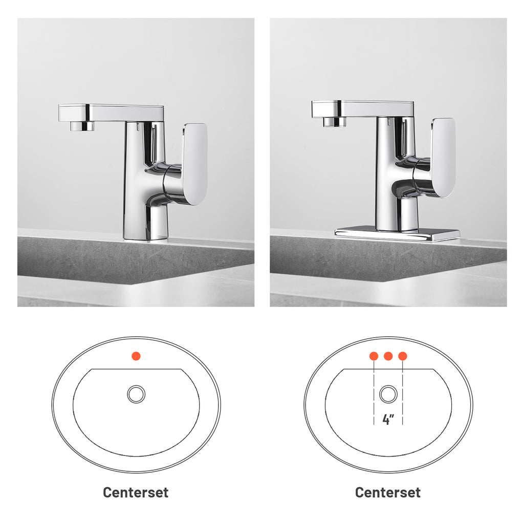 Single Handle Single Hole Low Arc Bathroom Faucet With Metal Pop Up Drain Assembly Swivel Sink Faucet in Chrome
