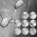 Rain 5-Spray Patterns Handheld Shower Head Combo 1.8 GPM 4.7 in. Wall Mount Adjustable Dual Shower Heads in Chrome