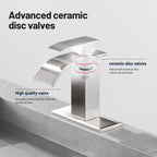 Arc Waterfall Single Handle Single Hole Bathroom Faucet in Brushed Nickel