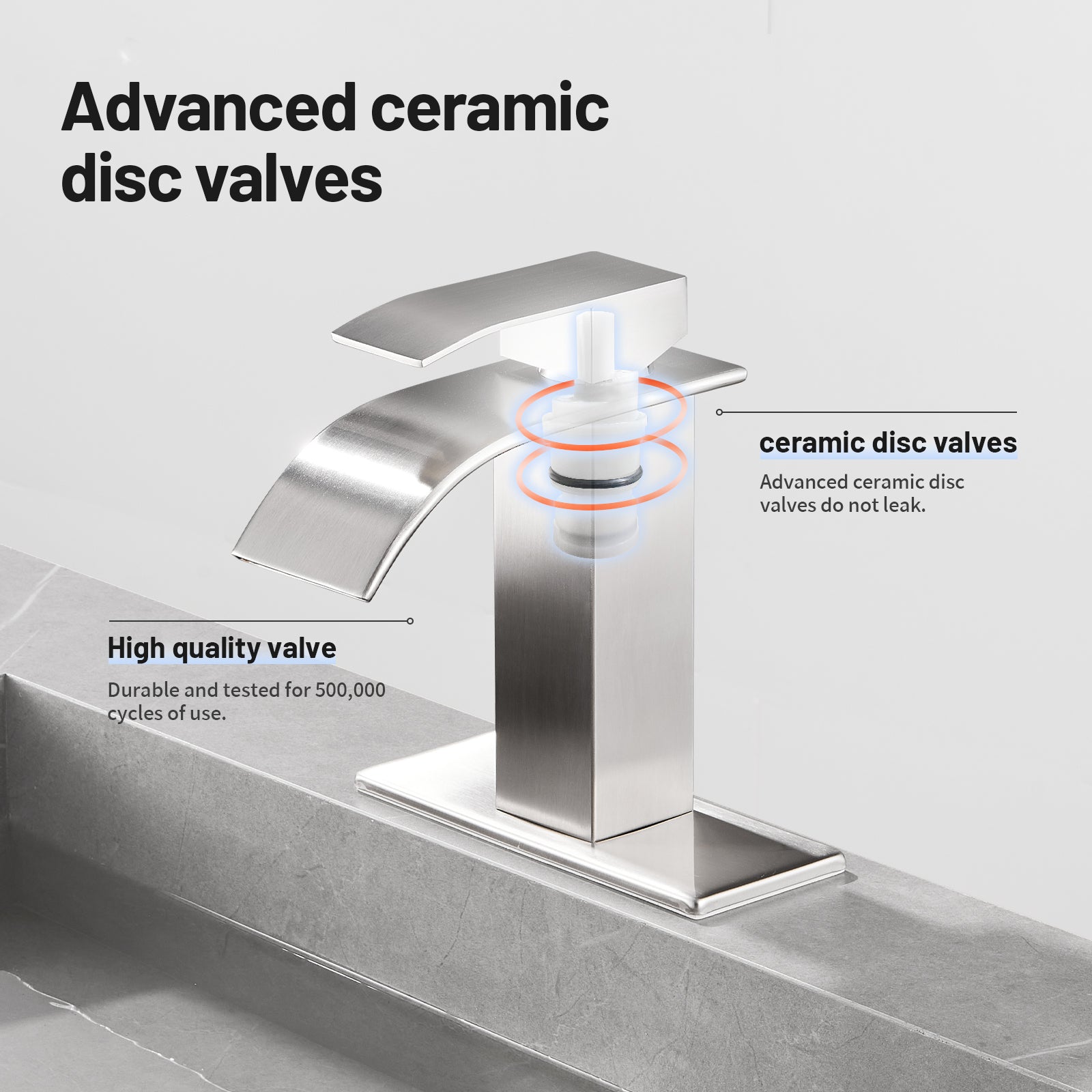 Arc Waterfall Single Handle Single Hole Bathroom Faucet in Brushed Nickel