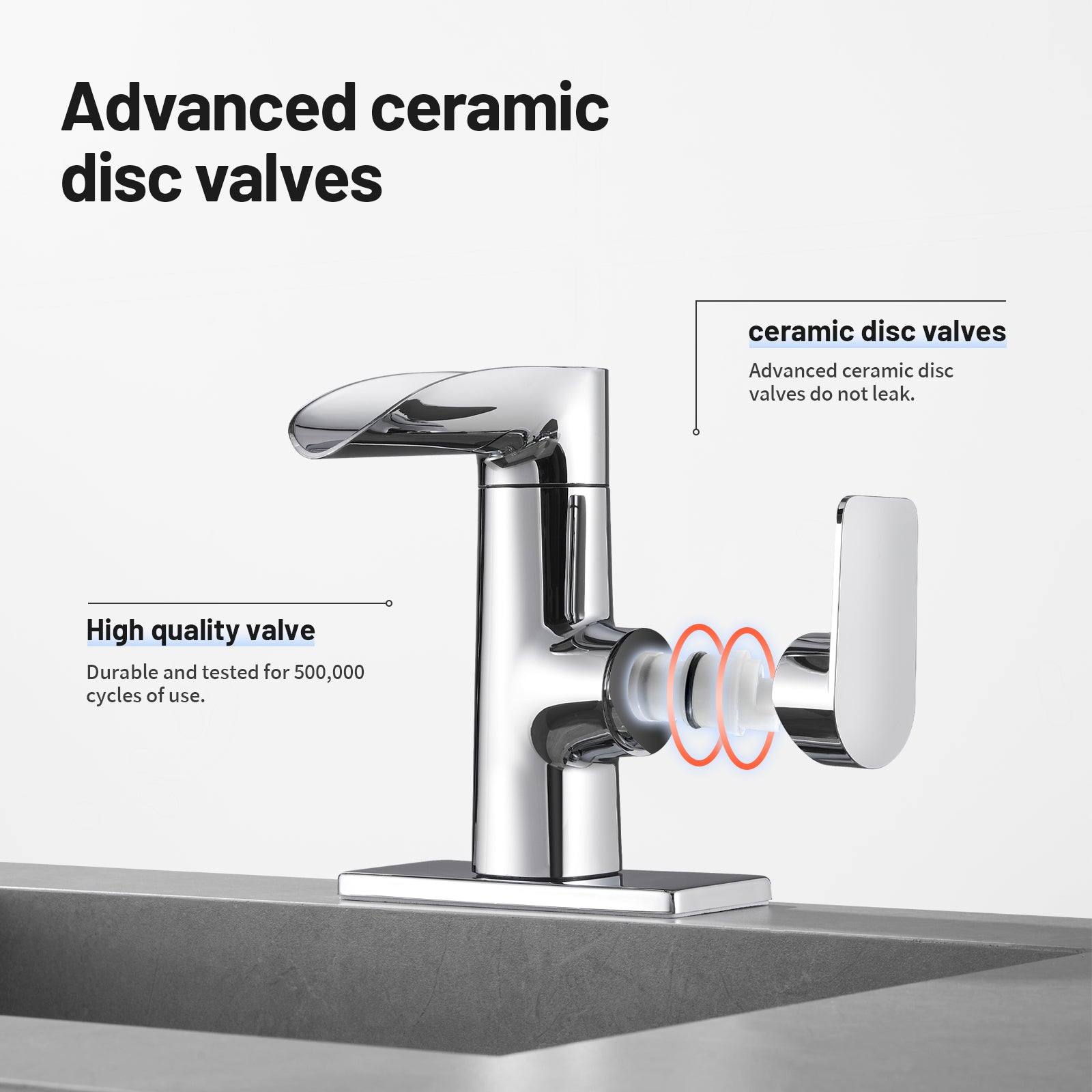 Waterfall Single Handle Single Hole Low Arc Bathroom Faucet With Metal Pop Up Drain Assembly Sink Faucet in Chrome