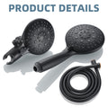 Rain 5-Spray Patterns Handheld Shower Head Combo 1.8 GPM 4.7 in. Wall Mount Adjustable Dual Shower Heads in Black