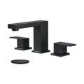 304 stainless steel 8 in. Widespread Double Handle Bathroom Faucet with Drain Kit Included in Matte Black