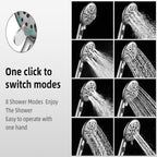 High Pressure 5.12 in. 9-Spray Patterns Wall Mount Handheld Shower Head with Bult-in Power Wash 1.8 GPM in Chrome