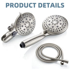Rain 5-Spray Patterns Handheld Shower Head Combo 1.8 GPM 4.7 " Wall Mount Adjustable Dual Shower Heads in Brushed Nickel