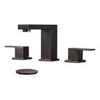 304 stainless steel 8 in. Widespread Double Handle Bathroom Faucet with Drain Kit Included in Oil Rubbed Bronze