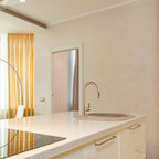 Gooseneck Single-Handle Pull Down Sprayer Kitchen Faucet with Deckplate and Sweep Spray Pull Out Sink Faucet in Gold